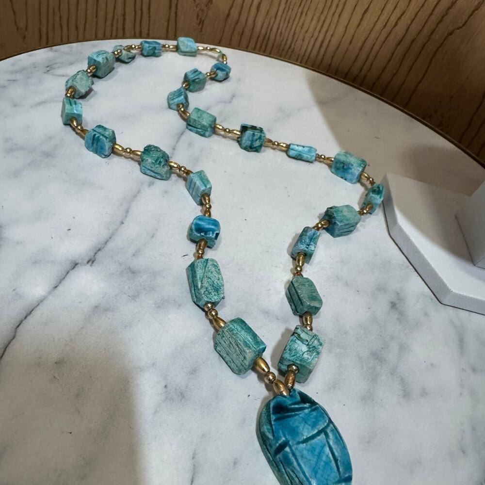 Egyptian Revival scarab necklace - Picture 2 of 5